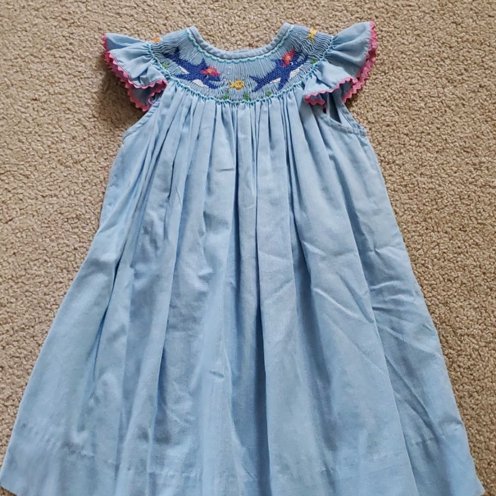 Blue gingham summer dress